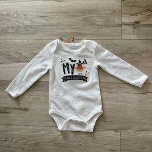 NWT First Halloween One Piece 3-6 Months Unisex Ghost Long Sleeve Candy Corn